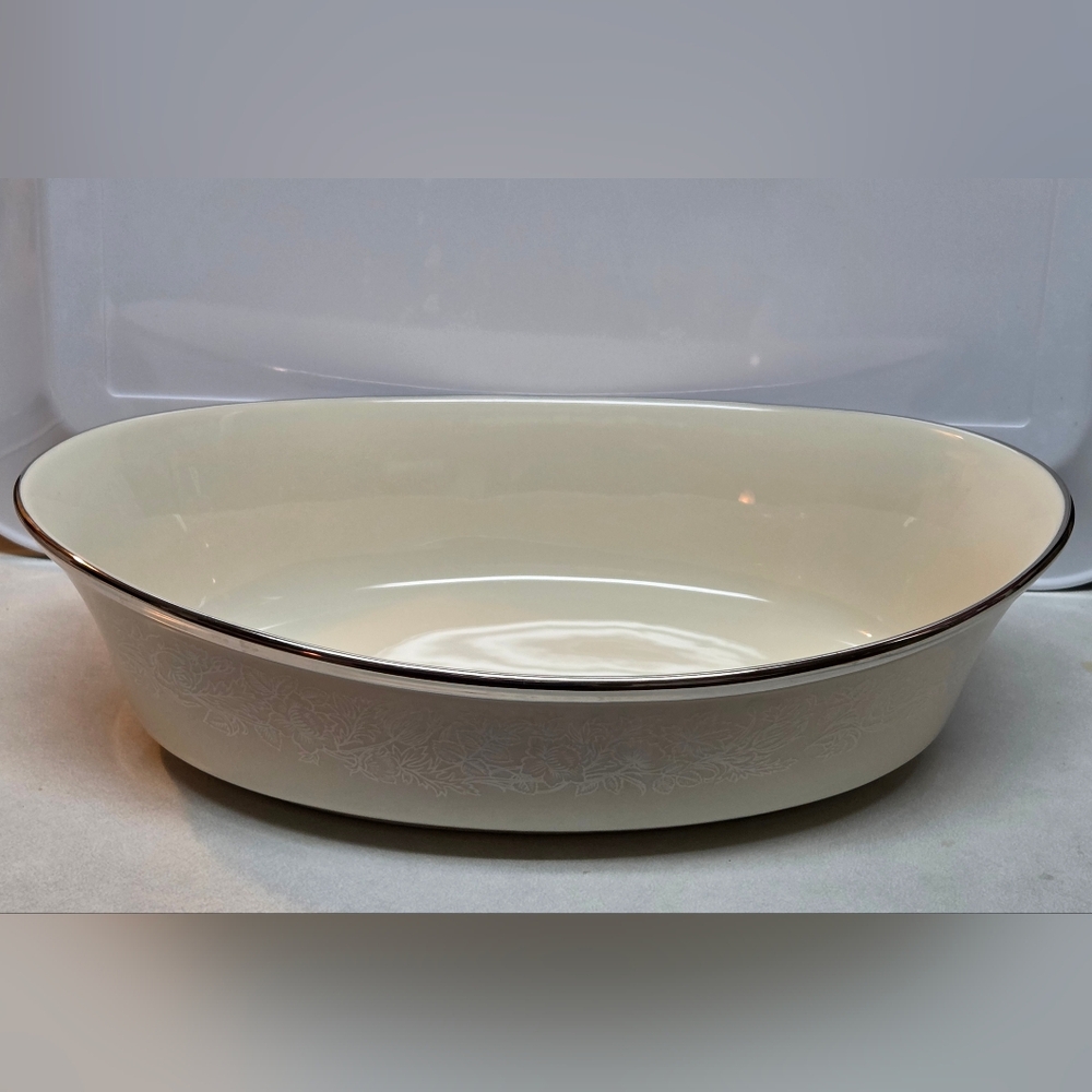 Lenox Moonspun 10" Oval Vegetable Bowl Dish